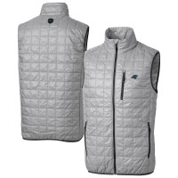 Carolina Panthers Cutter & Buck Gray Rainier PrimaLoft Eco Insulated Full-Zip Puffer Vest