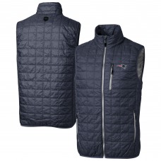 New England Patriots Cutter & Buck Navy Rainier PrimaLoft Eco Insulated Full-Zip Puffer Vest