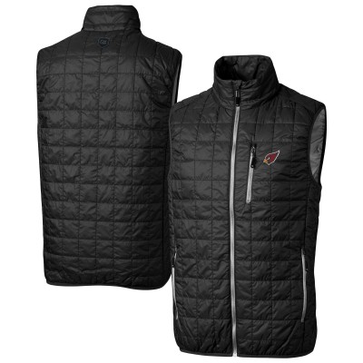 Arizona Cardinals Cutter & Buck Black Rainier PrimaLoft Eco Insulated Full-Zip Puffer Vest