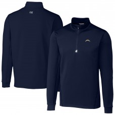 Los Angeles Chargers Cutter & Buck Navy Traverse Stretch Quarter-Zip Top