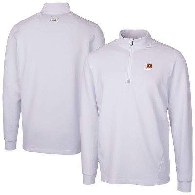 Cincinnati Bengals Cutter & Buck White Traverse Stretch Quarter-Zip Top
