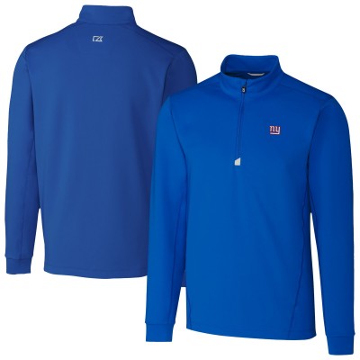 New York Giants Cutter & Buck Royal Traverse Stretch Quarter-Zip Top