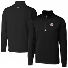 Pittsburgh Steelers Cutter & Buck Black Traverse Stretch Quarter-Zip Top