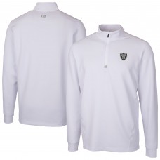 Las Vegas Raiders Cutter & Buck White Traverse Stretch Quarter-Zip Top