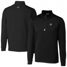 New Orleans Saints Cutter & Buck Black Traverse Stretch Quarter-Zip Top