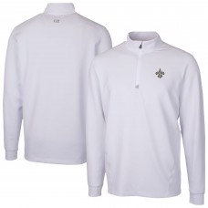 New Orleans Saints Cutter & Buck White Traverse Stretch Quarter-Zip Top