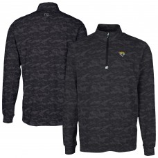 Jacksonville Jaguars Cutter & Buck Black Traverse Camo Print Stretch Quarter-Zip Top