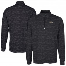 Baltimore Ravens Cutter & Buck   Traverse Camo Print Stretch Quarter-Zip Top - Black