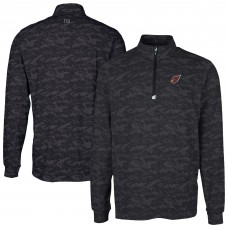 Arizona Cardinals Cutter & Buck Black Traverse Camo Print Stretch Quarter-Zip Top