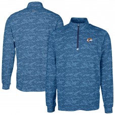 Los Angeles Rams Cutter & Buck Traverse Camo Print Stretch Quarter-Zip Top - Navy