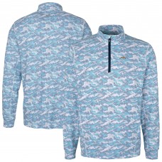 Los Angeles Chargers Cutter & Buck Navy Traverse Camo Print Stretch Quarter-Zip Top