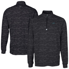 Пуловер Carolina Panthers Cutter & Buck Black Traverse Camo Print Stretch