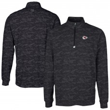 Kansas City Chiefs Cutter & Buck   Traverse Camo Print Stretch Quarter-Zip Top - Black