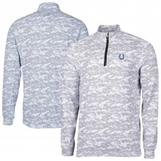 Indianapolis Colts Cutter & Buck Charcoal Traverse Camo Print Stretch Quarter-Zip Top