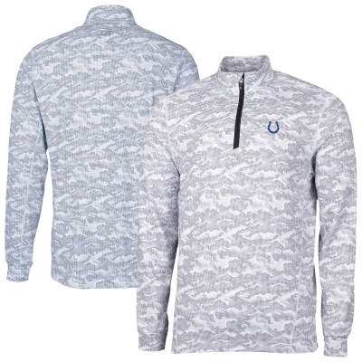 Indianapolis Colts Cutter & Buck Charcoal Traverse Camo Print Stretch Quarter-Zip Top