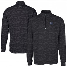 Indianapolis Colts Cutter & Buck Black Traverse Camo Print Stretch Quarter-Zip Top