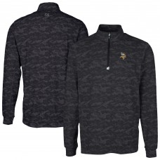 Minnesota Vikings Cutter & Buck   Traverse Camo Print Stretch Quarter-Zip Top - Black