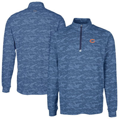 Пуловер Chicago Bears Cutter & Buck Navy Traverse Camo Print Stretch