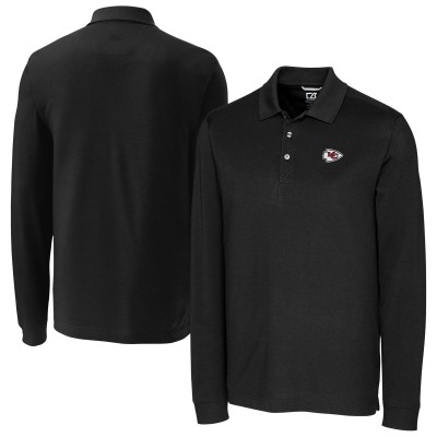 Поло Kansas City Chiefs Cutter & Buck Advantage Eco Pique DryTec Tri-Blend - Black