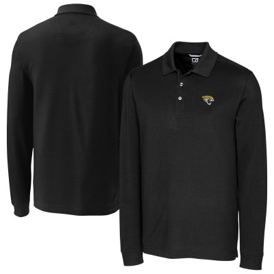 Jacksonville Jaguars Cutter & Buck Black Advantage Eco Pique DryTec Tri-Blend Polo