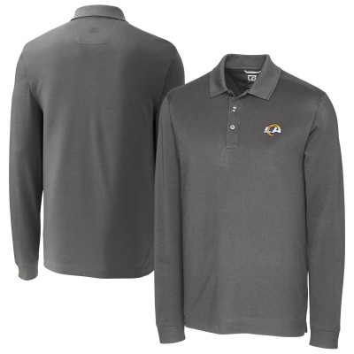 Los Angeles Rams Cutter & Buck Advantage Eco Pique DryTec Tri-Blend Polo - Gray