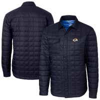 Los Angeles Rams Cutter & Buck Rainier PrimaLoft Eco Insulated Quilted Full-Snap Shacket - Navy