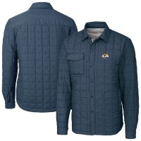 Los Angeles Rams Cutter & Buck Rainier PrimaLoft Eco Insulated Quilted Full-Snap Shacket - Anthracite