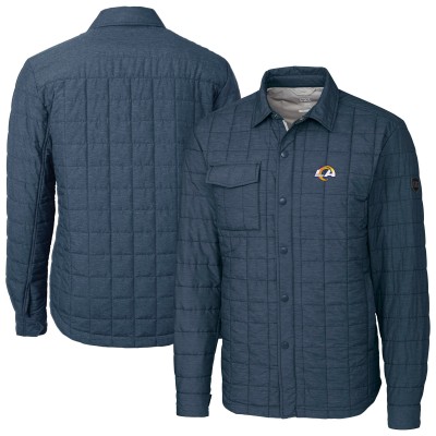 Los Angeles Rams Cutter & Buck Rainier PrimaLoft Eco Insulated Quilted Full-Snap Shacket - Anthracite