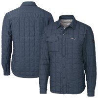 New England Patriots Cutter & Buck Anthracite Rainier PrimaLoft Eco Insulated Quilted Full-Snap Shacket