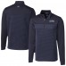 Seattle Seahawks Cutter & Buck Navy Traverse Stripe Stretch DryTec Quarter-Zip Top