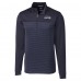 Seattle Seahawks Cutter & Buck Navy Traverse Stripe Stretch DryTec Quarter-Zip Top