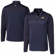 Los Angeles Rams Cutter & Buck Traverse Stripe Stretch DryTec Quarter-Zip Top - Navy