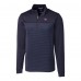 New York Giants Cutter & Buck Navy Traverse Stripe Stretch DryTec Quarter-Zip Top