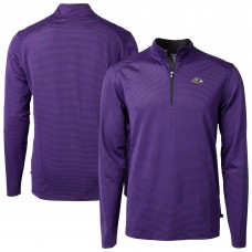 Кофта на короткой молнии Baltimore Ravens Cutter & Buck Virtue Eco Pique Micro Stripe - Purple