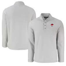 Свитшот Buffalo Bills Cutter & Buck Gray Hunts Point Eco Textured Fleece Recycled Half-Snap