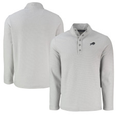 Свитшот Buffalo Bills Cutter & Buck Gray Hunts Point Eco Textured Fleece Recycled Half-Snap