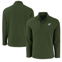 Arizona Cardinals Cutter & Buck Green Hunts Point Eco Textured Fleece Recycled Half-Snap Sweatshirt