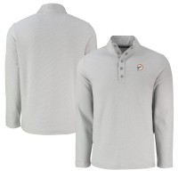 Miami Dolphins Cutter & Buck Gray Hunts Point Eco Textured Fleece Recycled Half-Snap Sweatshirt