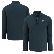Кофта Miami Dolphins Cutter & Buck Black Hunts Point Eco Textured Fleece Recycled Half-Snap