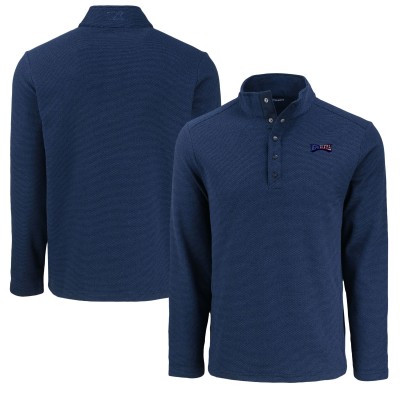 Кофта на кнопках Philadelphia Eagles Cutter & Buck Hunts Point Eco Textured Fleece Recycled - Navy