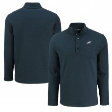 Кофта на кнопках Philadelphia Eagles Cutter & Buck Hunts Point Eco Textured Fleece Recycled - Black