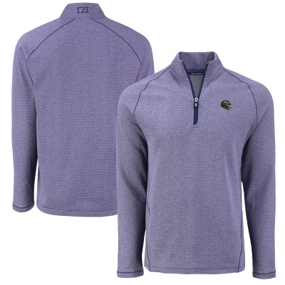 Куртка Baltimore Ravens Cutter & Buck Heather Purple Peshastin Eco Fleece Tri-Blend Raglan Recycled Quarter-Zip