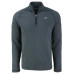Куртка Carolina Panthers Cutter & Buck Heather Black Peshastin Eco Fleece Tri-Blend Raglan Recycled Quarter-Zip