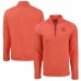 Cincinnati Bengals Cutter & Buck Heather Orange Peshastin Eco Fleece Tri-Blend Raglan Recycled Quarter-Zip Jacket