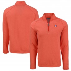 Кофта на короткой молнии Denver Broncos Cutter & Buck Heather Orange Peshastin Eco Fleece Tri-Blend Raglan Recycled
