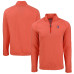 Кофта на короткой молнии Denver Broncos Cutter & Buck Heather Orange Peshastin Eco Fleece Tri-Blend Raglan Recycled