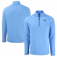 Кофта на короткой молнии Carolina Panthers Cutter & Buck Heather Blue Peshastin Eco Fleece Tri-Blend Raglan Recycled