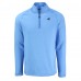 Кофта на короткой молнии Carolina Panthers Cutter & Buck Heather Blue Peshastin Eco Fleece Tri-Blend Raglan Recycled