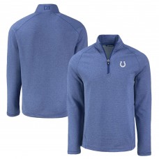 Indianapolis Colts Cutter & Buck Heather Royal Peshastin Eco Fleece Tri-Blend Raglan Recycled Quarter-Zip Jacket
