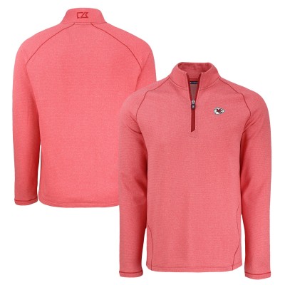 Кофта на короткой молнии Kansas City Chiefs Cutter & Buck Peshastin Eco Fleece Tri-Blend Raglan Recycled -  Heather Red